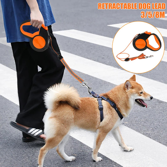 🐾 Laisse Rétractable 8m – Sécurité & Liberté pour Votre Chien ! 🐾