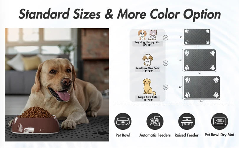 🐾 Tapis d’Alimentation Imperméable pour Chiens et Chats