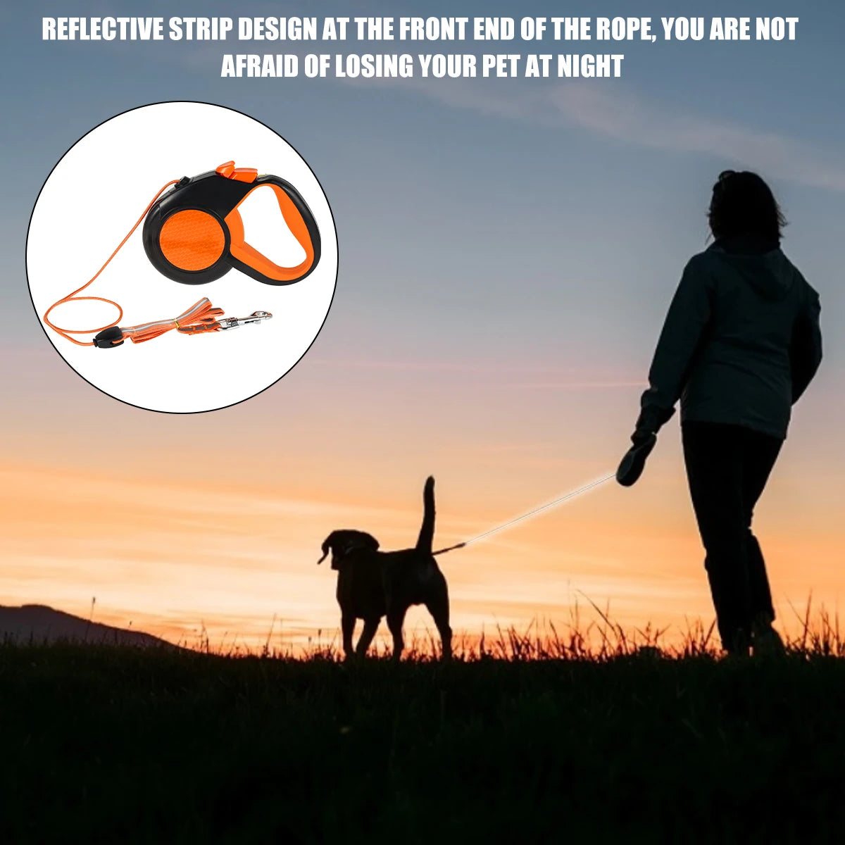 🐾 Laisse Rétractable 8m – Sécurité & Liberté pour Votre Chien ! 🐾